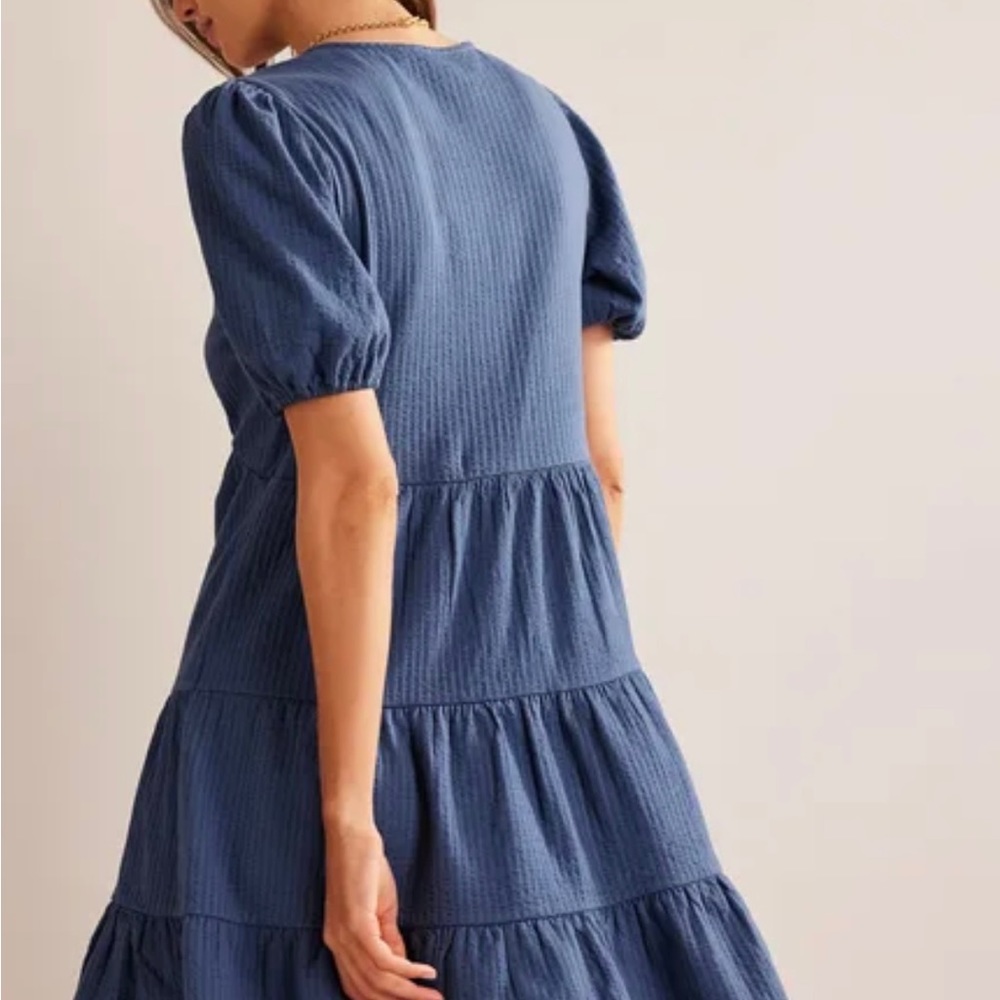 Boden blue jersey seersucker dress - Picture 2 of 4